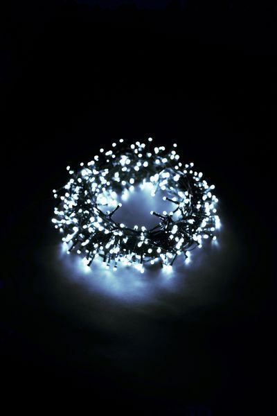 LED гірлянда 300 діодів золотий - білий, 14м + 3м 9583 фото