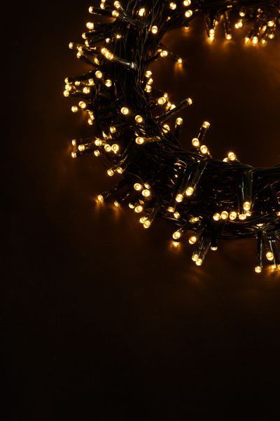 LED гірлянда 300 діодів золотий - білий, 14м + 3м 9583 фото