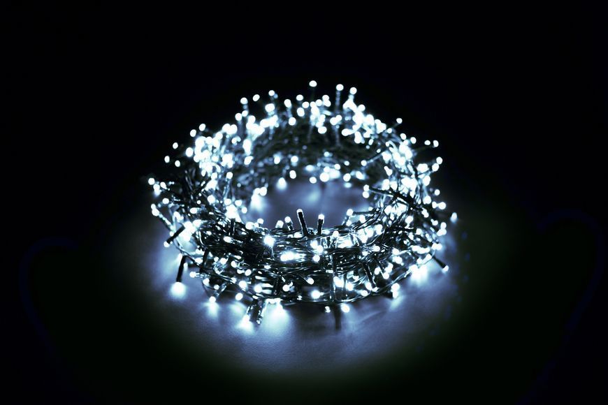 LED гірлянда 300 діодів золотий - білий, 14м + 3м 9583 фото
