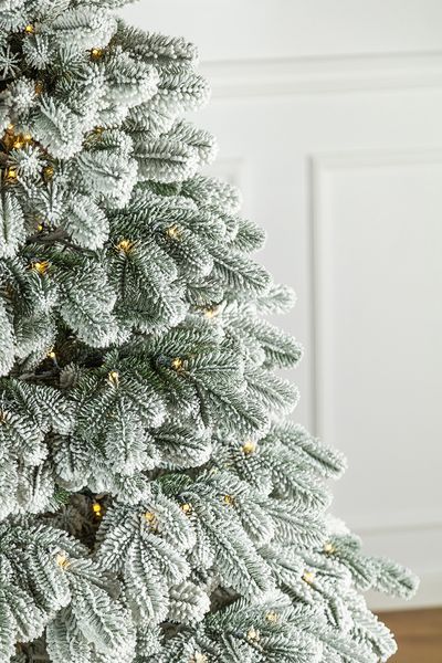 Ялинка лита "Ковалівська" ЗАСНІЖЕНА LED (золотий - білий) 2,10м 8778 фото